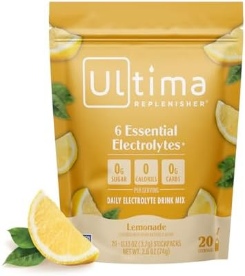 Ultima Replenisher Daily Electrolyte Powder – Lemonade, 20 Stickpacks – Zero Sugar Hydration ... | Amazon (US)