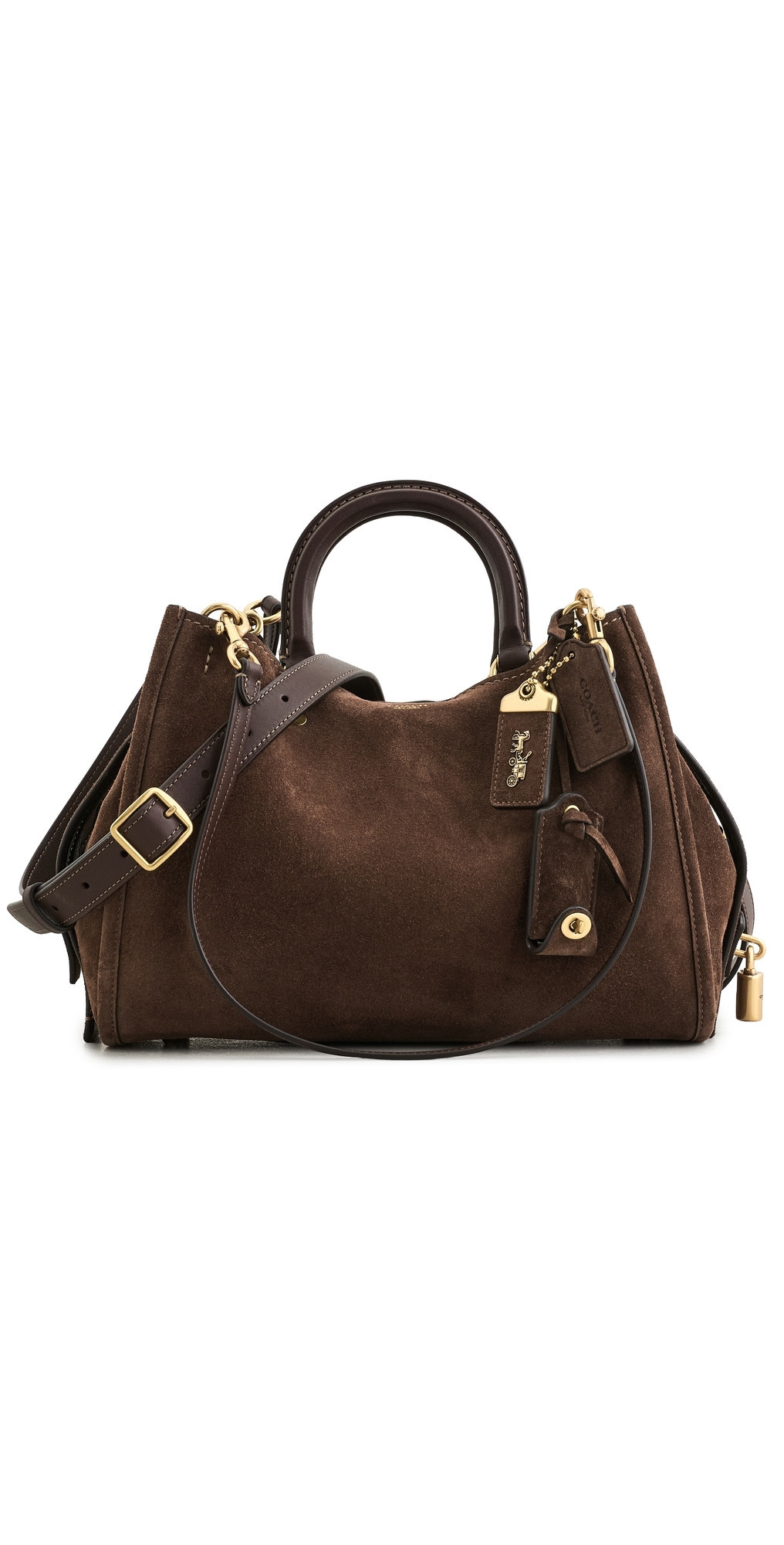 Coach Suede Rogue Shoulder Bag Dark Chocolate One Size | Shopbop