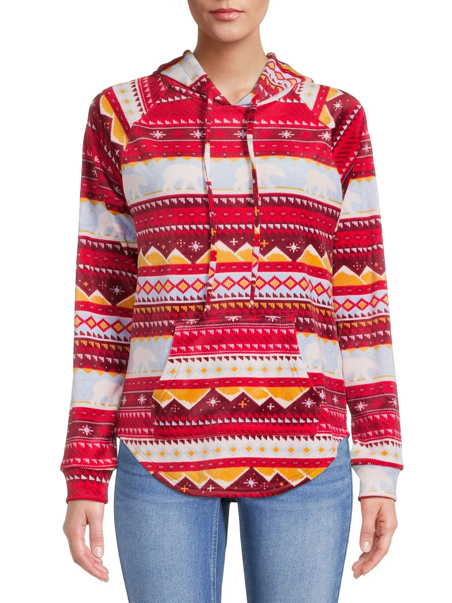 No Boundaries Juniors' Plush Pullover Holiday Hoodie | Walmart (US)