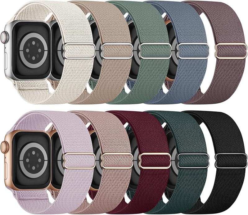 10 Pack Stretchy Bands Compatible with Apple Watch Band 40mm 38mm 41mm 42mm 44mm 45mm 46mm 49mm W... | Amazon (US)