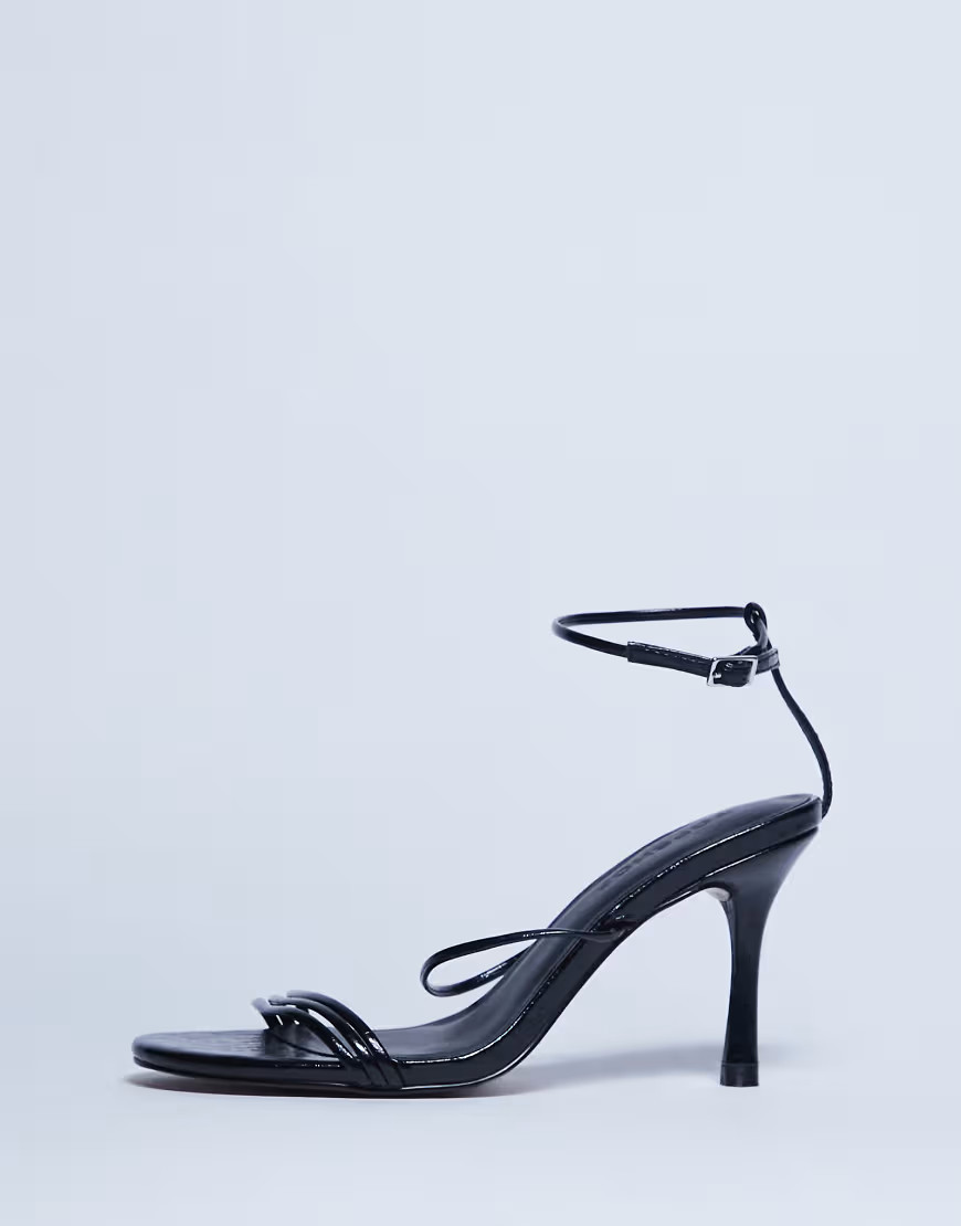 Topshop Abbie strappy heeled sandal in black | Topshop