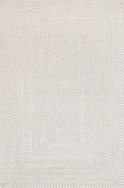 Ivory Braided Texture Indoor/Outdoor Area Rug | Rugs USA