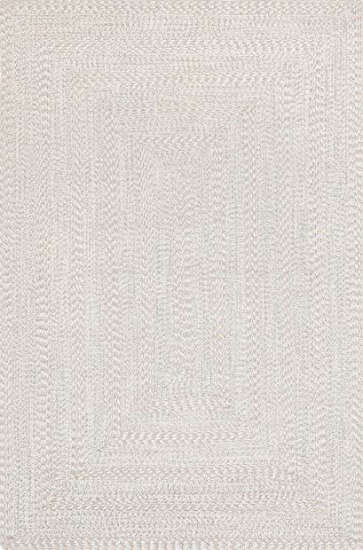 Ivory Braided Texture Indoor/Outdoor Area Rug | Rugs USA