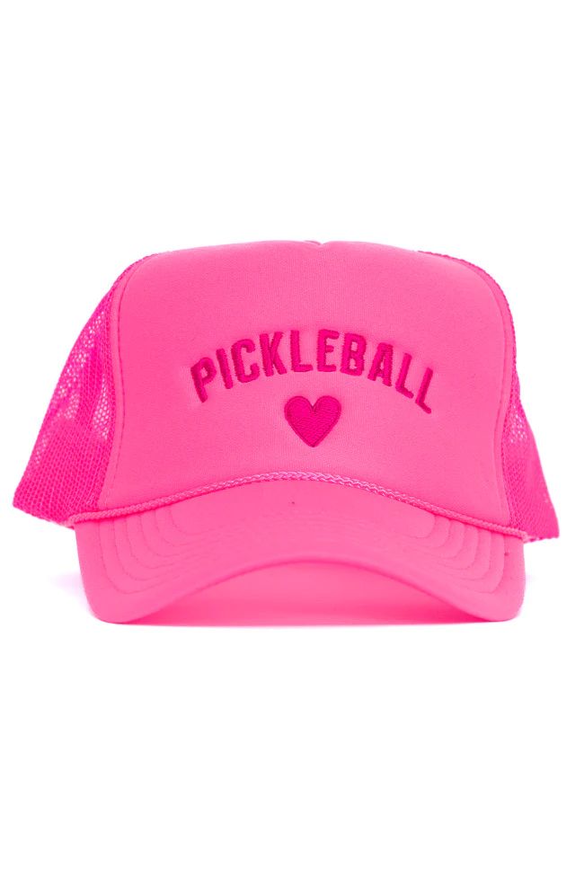 Pickleballer Neon Pink Trucker Hat SALE | Pink Lily