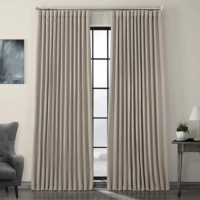 HPD Half Price Drapes BOCH-LN1857-96-DW Faux Linen Extra Wide Blackout Room Darkening Curtain (1 ... | Amazon (US)