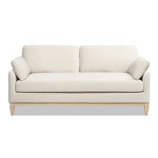 Pasadena 75.5 in. Modern Farmhouse Sofa, French Beige Performance Velvet | The Home Depot