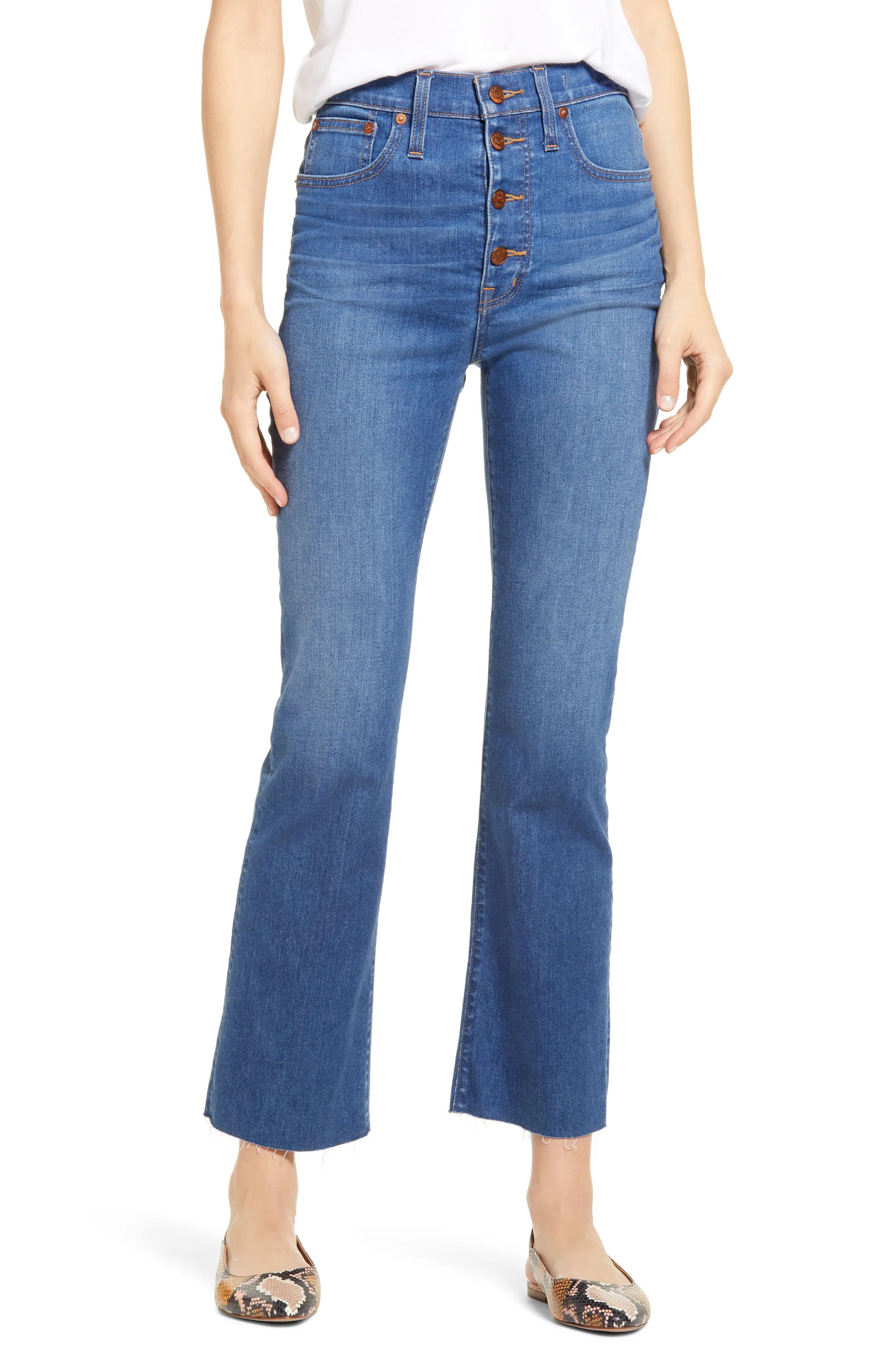 Women's Madewell Cali High Waist Demi Boot Jeans, Size 24 - Blue | Nordstrom