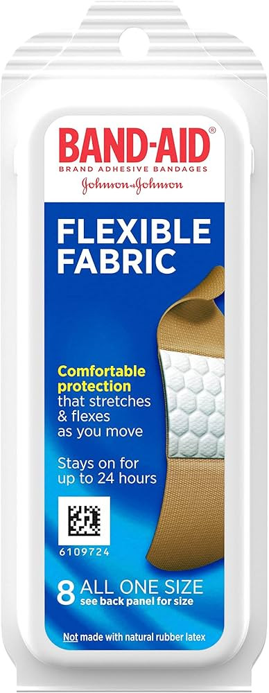 Band-Aid Brand Flexible Fabric Adhesive Bandages for Wound Care and First Aid, All One Size, 8 ct | Amazon (US)