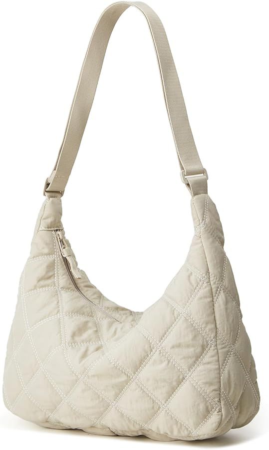 Women's Hobo Bag Puffer Totes Crossbody Bag Solid Color Rhombus Down Padded Handbag Dumpling Purs... | Amazon (US)