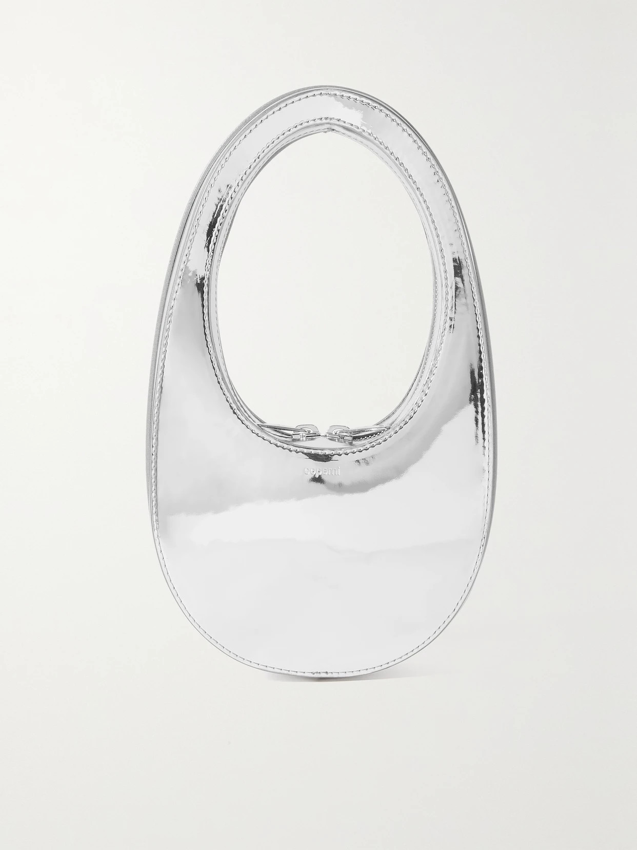 Coperni - Swipe Mini Metallic Leather Tote - Silver | NET-A-PORTER (US)