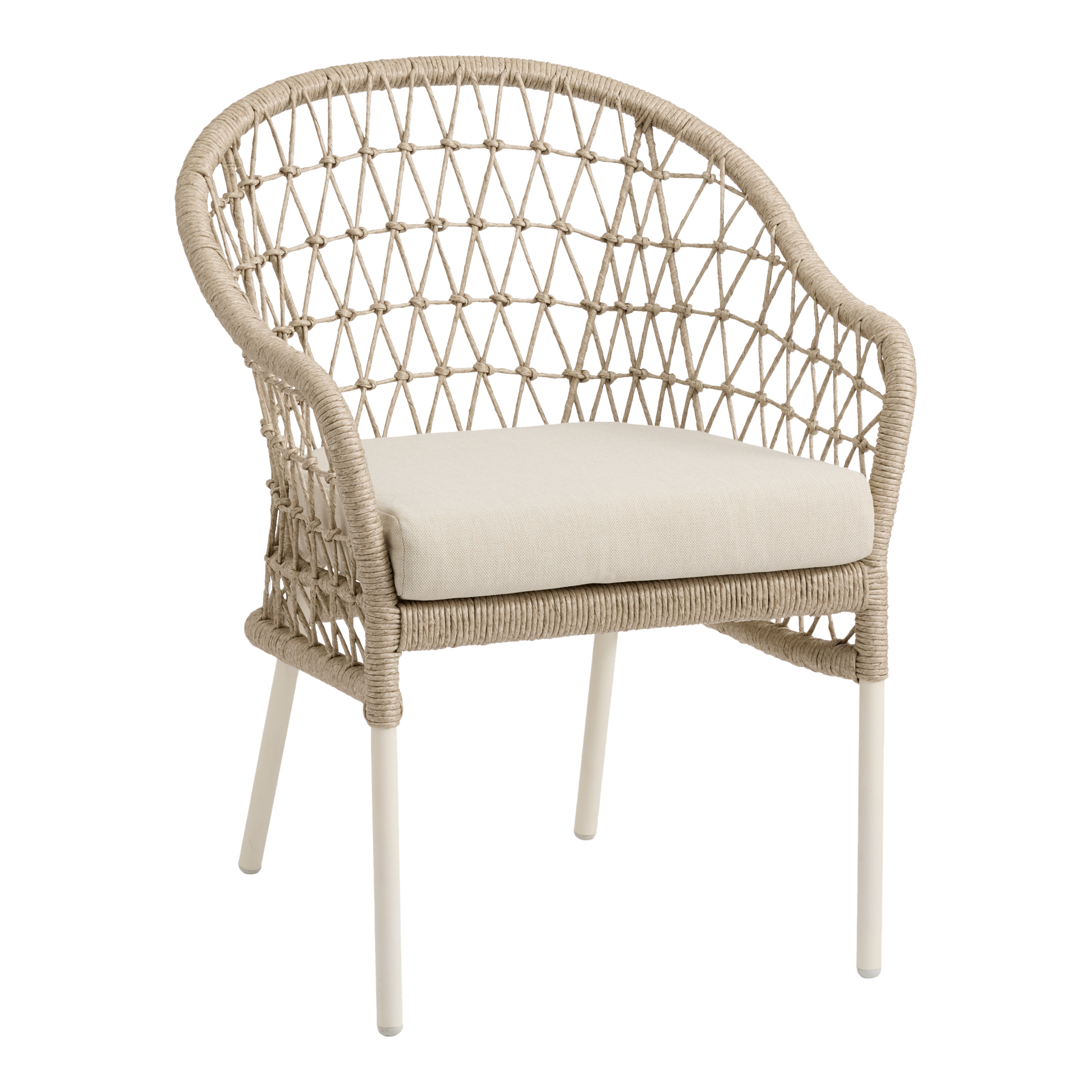 Aliso Twisted Wicker Curved Outdoor Dining Chair Set of 2 | World Market