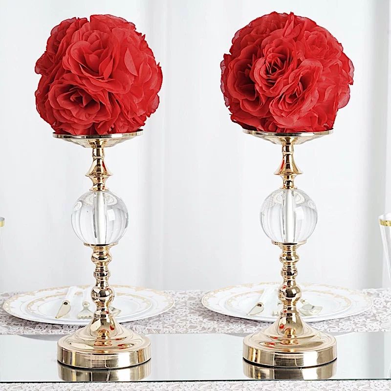 BalsaCircle 2 Red Roses 7" Kissing Flower Balls Pomander Wedding Hanging Decorations | Walmart (US)