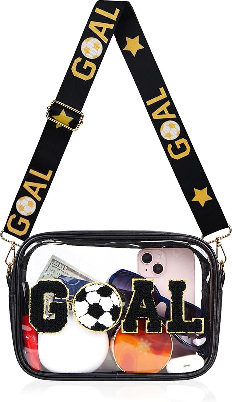 Clear Bag for World Soccer Cup 2026 Stadium Approved, Chenille Goal Crossbody Fanny Pack for Stad... | Amazon (US)