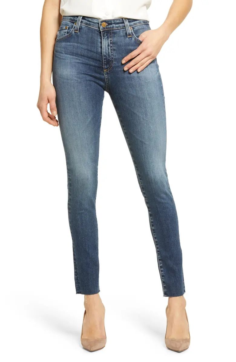 Farrah High Waist Raw Hem Ankle Skinny Jeans | Nordstrom