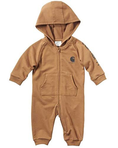 Carhartt Baby Boys Hooded Coverall, Fleece Carhartt Brown, 9 Months US | Amazon (US)