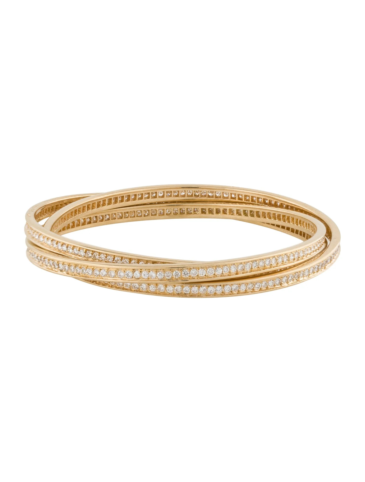 Cartier Vintage Diamond Trinity Bracelet - Rolling-Bangle, Bracelets - CRT147421 | The RealReal | The RealReal