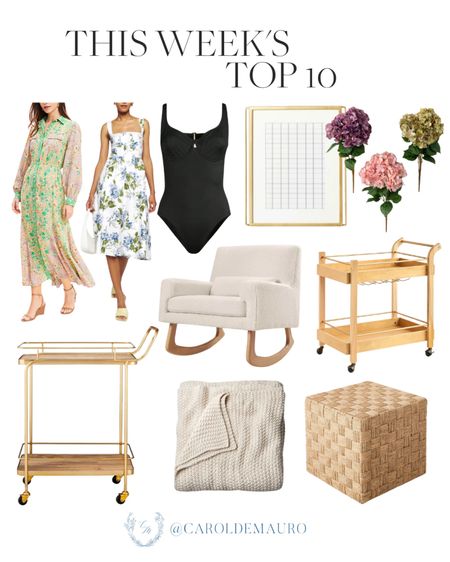 Here are your top 10 favorites for this week on fashion and home: floral midi and maxi dresses, swimwear, wall art decor, bar carts, faux flower stems, and more!
#homedecor #furniturefinds #outfitidea #springfashion

#LTKhome #LTKstyletip #LTKSeasonal