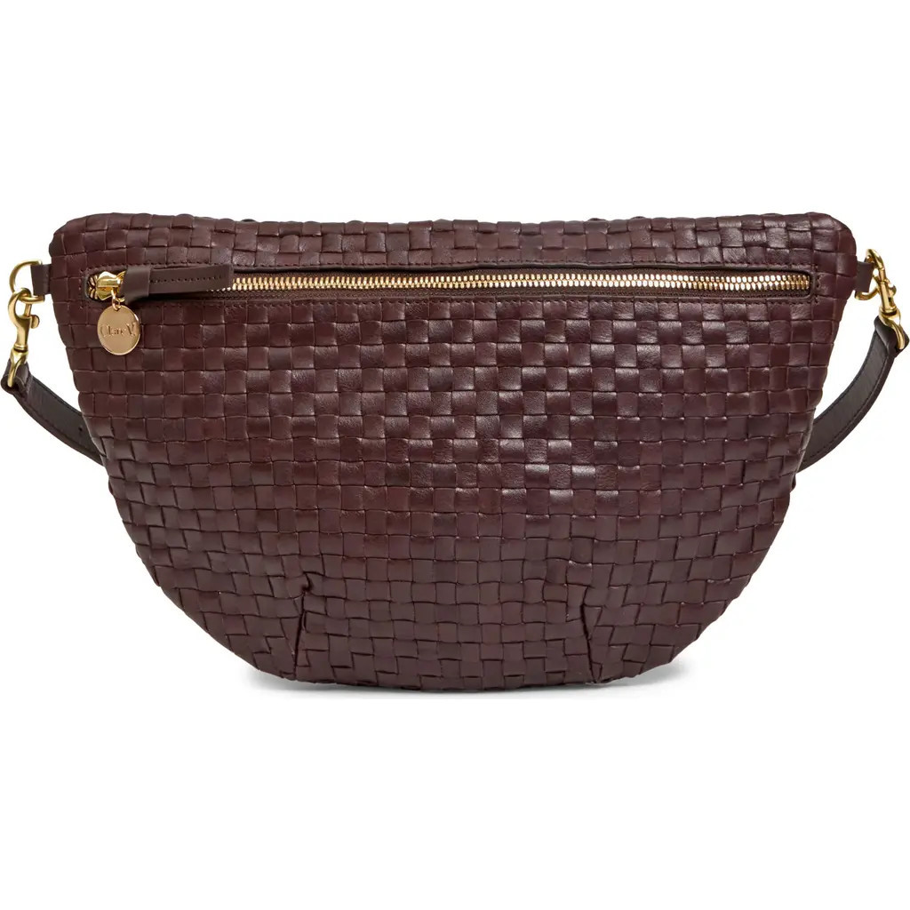 Clare V. Grande Woven Leather Belt Bag in Tobacco at Nordstrom | Nordstrom