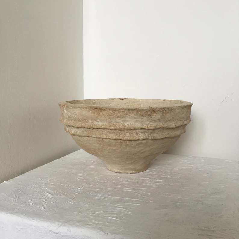 Handmade L large pulp antique inspired wabi sabi recycled paper clay / papier / papier mâché / ... | Etsy (US)