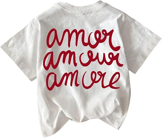 Women's Graphic Letter Tee Crew Neck Drop Shoulder Trendy Summer T Shirt | Amazon (US)