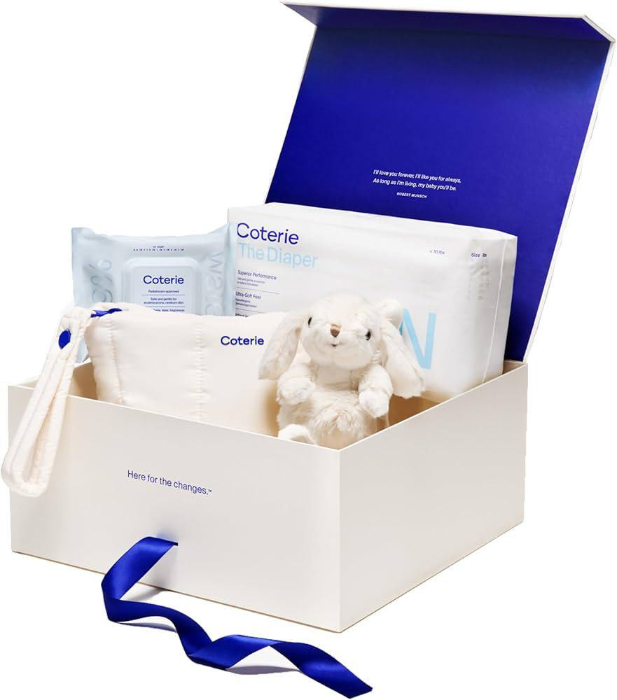 Coterie The Newborn Gift Set, Diapers Newborn (31 Count) Size 1 (33 Count) 1 Wipe Pack (18 Count)... | Amazon (US)