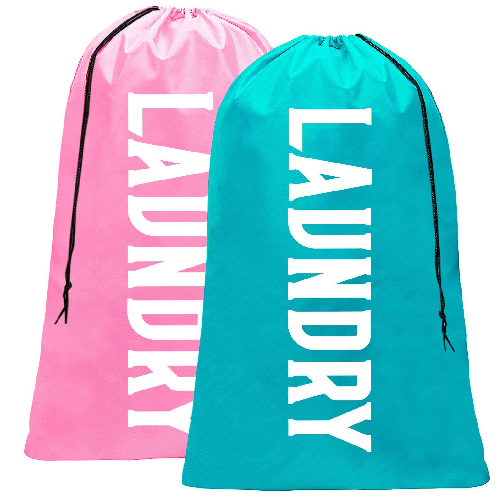 Fiodrmy 2 Pack XL Travel Laundry Bag, Machine Washable Dirty Clothes Organizer, Large Enough to Hold | Amazon (US)