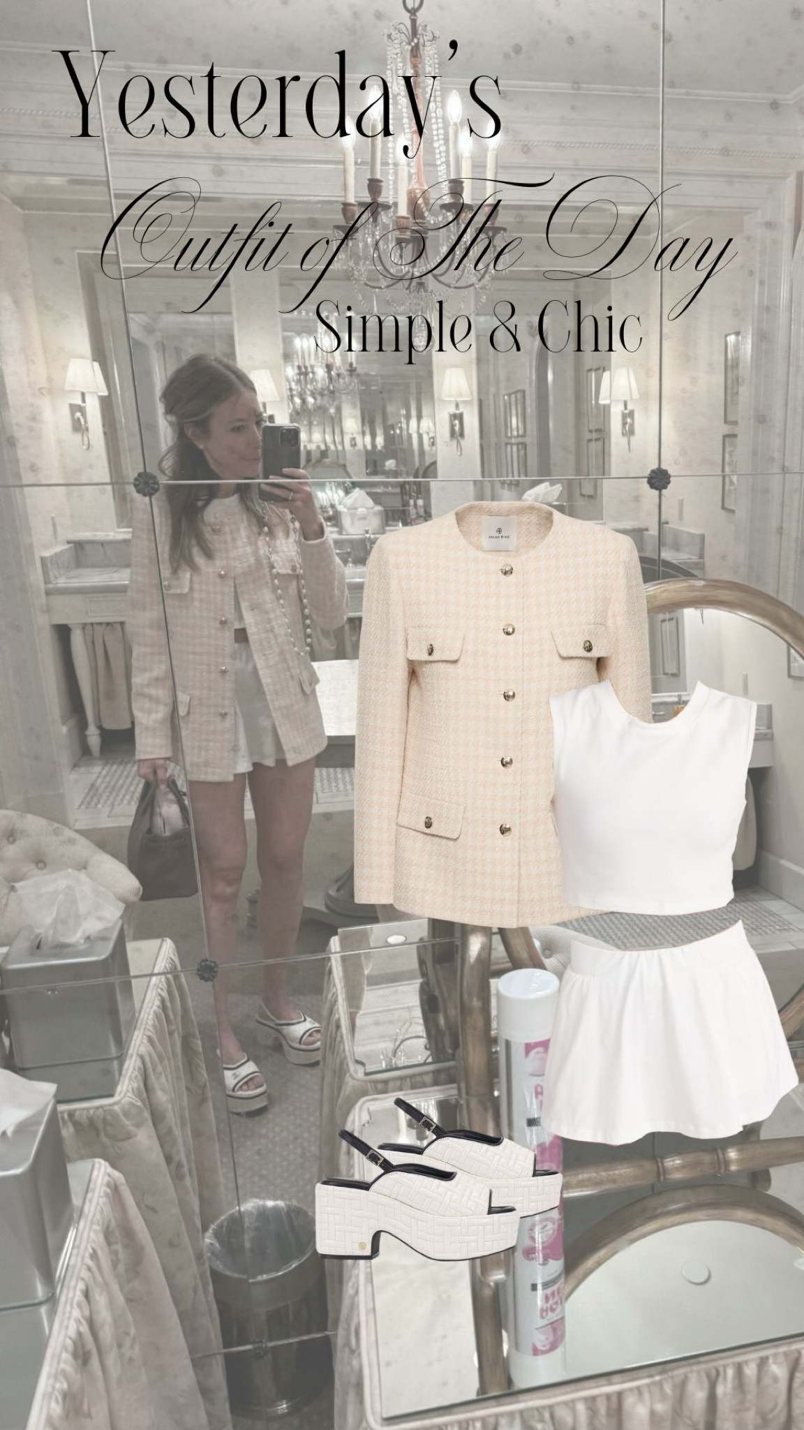 Yesterday’s outfit again! Threw on my favorite Anine Bing jacket (on sale right now) with this new Free People set! 