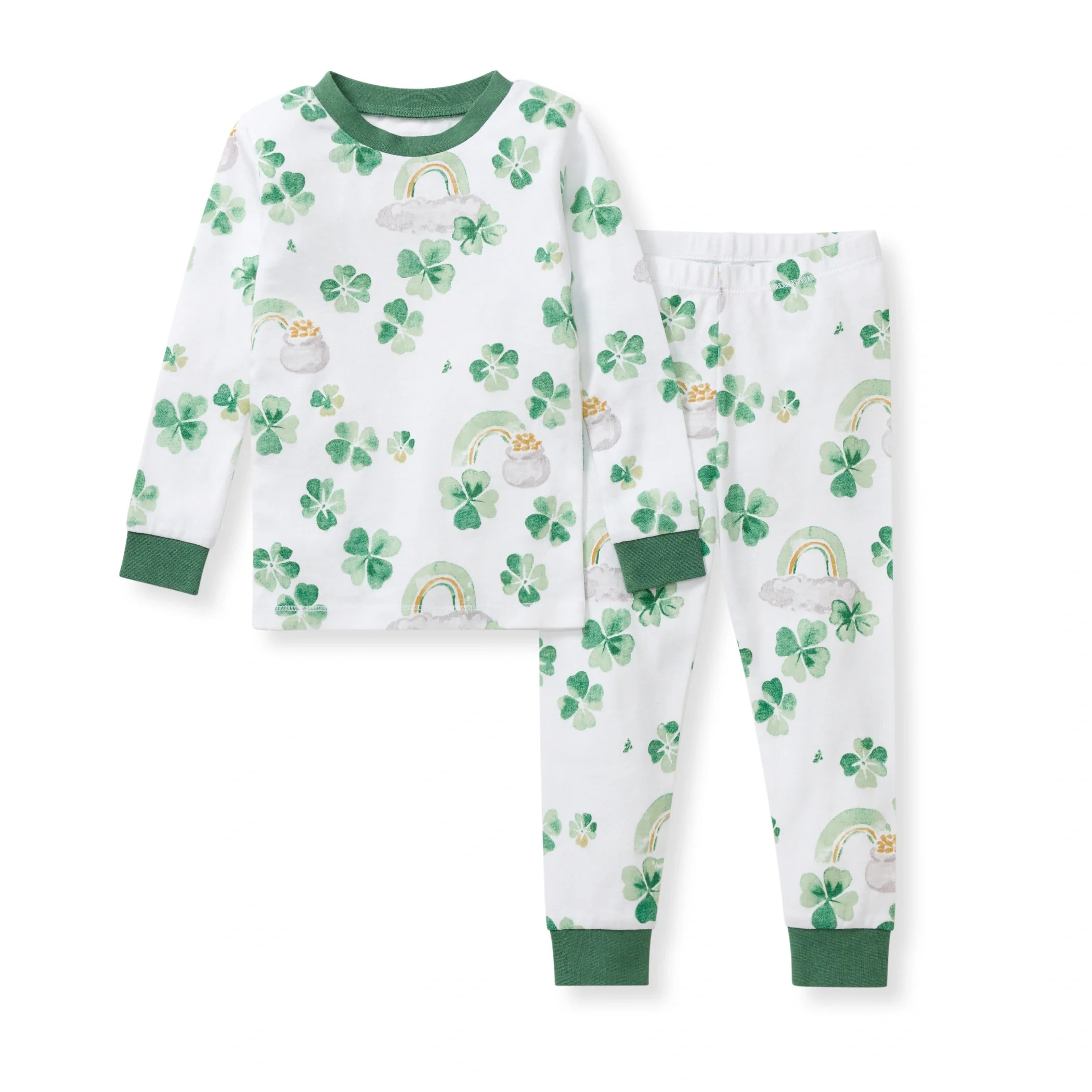 Happy Go Lucky Organic Cotton Two-Piece Pajamas | Burts Bees Baby