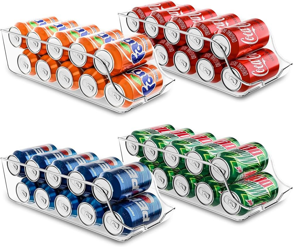 Utopia Kitchen Soda Can Dispenser For Refrigerator - Set of 4 Drink Organizer For Fridge or Count... | Amazon (US)