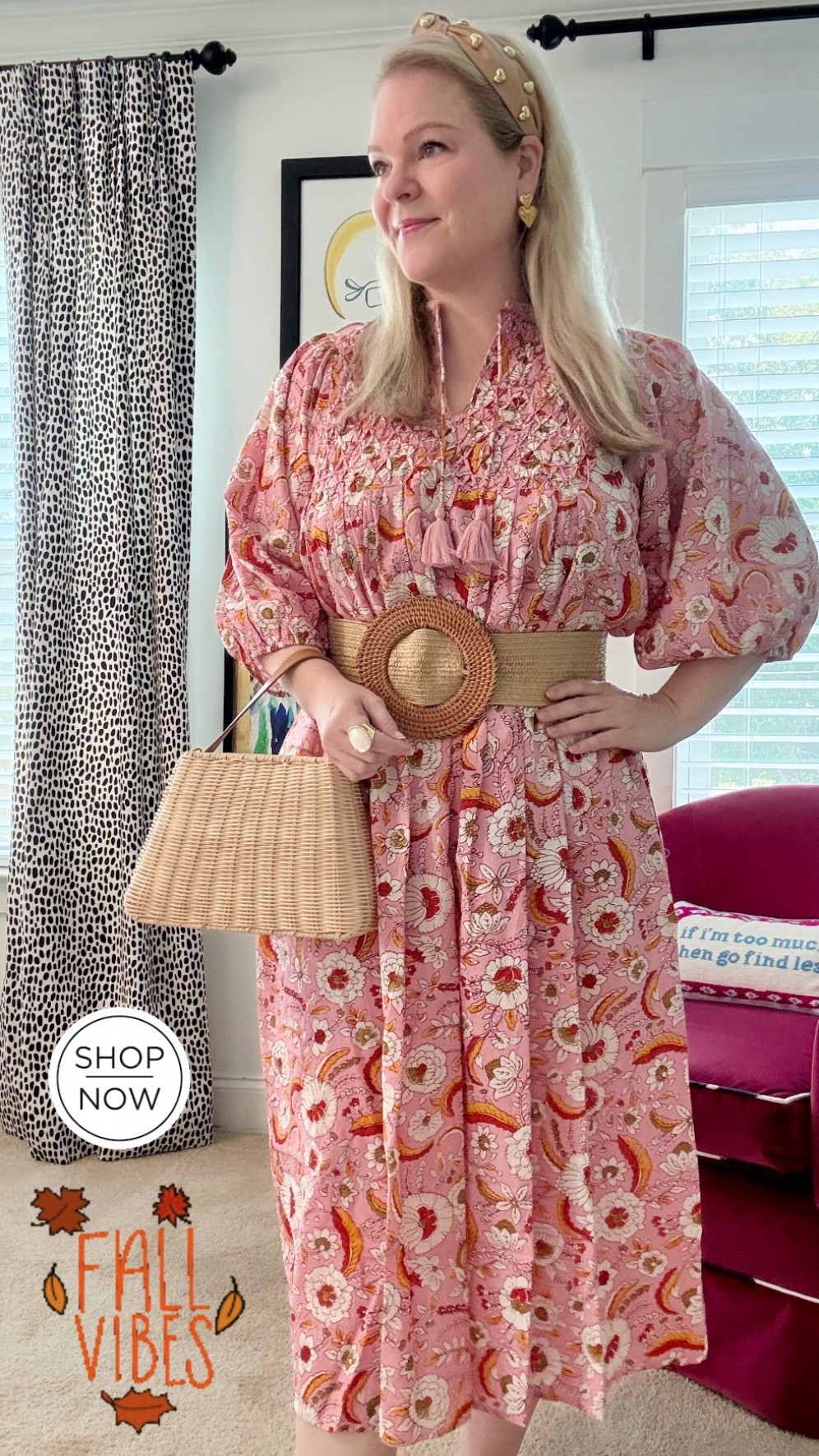 Feeling fall-ish 🍁 Belt, rattan bag, and headband are from jujuloves.com

#LTKOver40