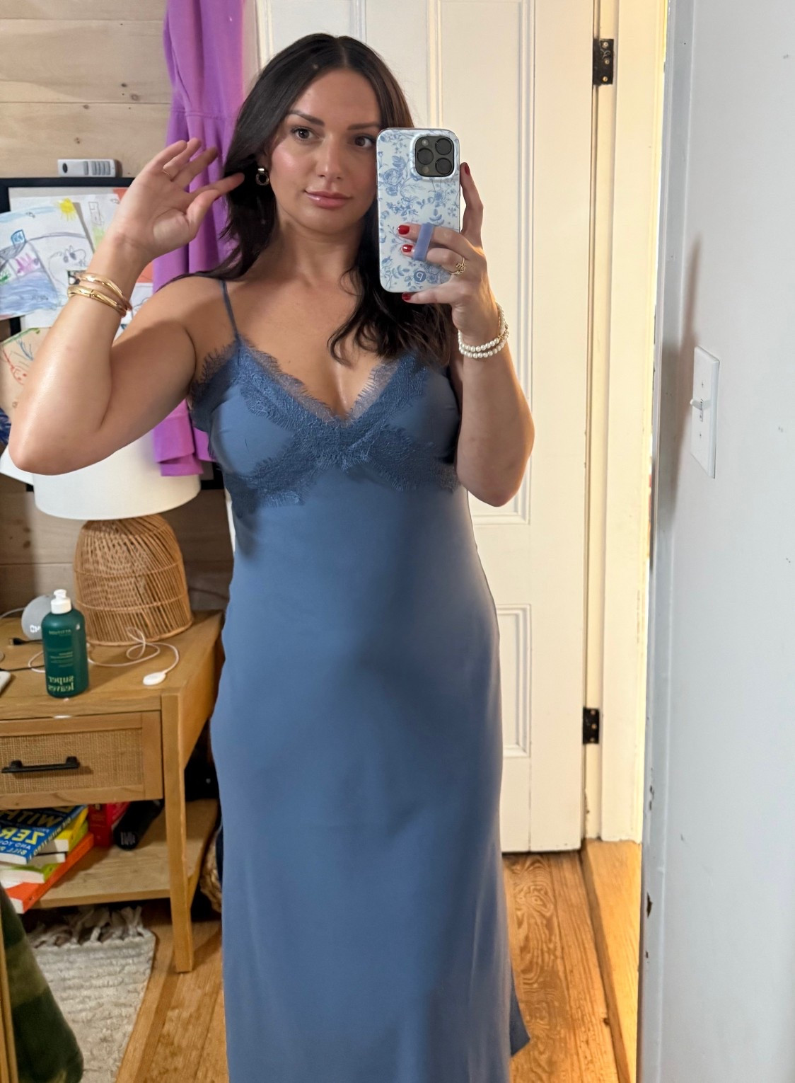 Wedding guest dress. Timeless wedding guest dress. Bridesmaid dress. Blue midi dress. Slip dress. LOFT. 

#LTKSeasonal #LTKWedding #LTKStyleTip