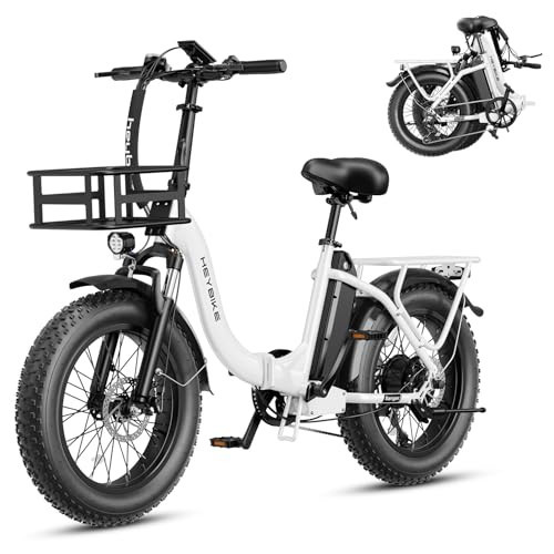 Heybike Ranger Electric Bike, 55 Miles, 25MPH Top Speed, 48V 15Ah Battery, 500w Brushless Geared Motor, 4" Fat Tire, Shock Absorber, Foldable Frame, 3 Riding Modes, 7-Speed Gears, Dual Disc Brakes | Amazon (US)
