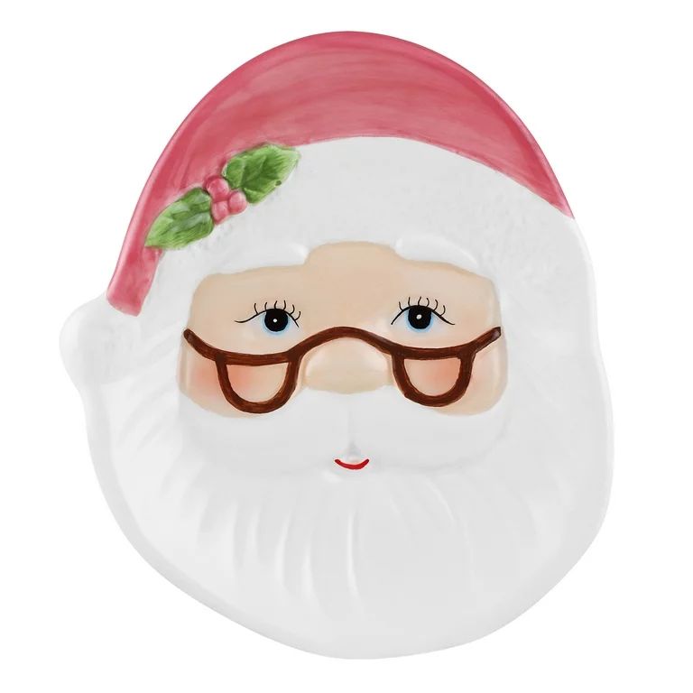 Mr. Christmas 6" Decorative Pink Ceramic Santa Shaped Trinket Tray Decoration | Walmart (US)