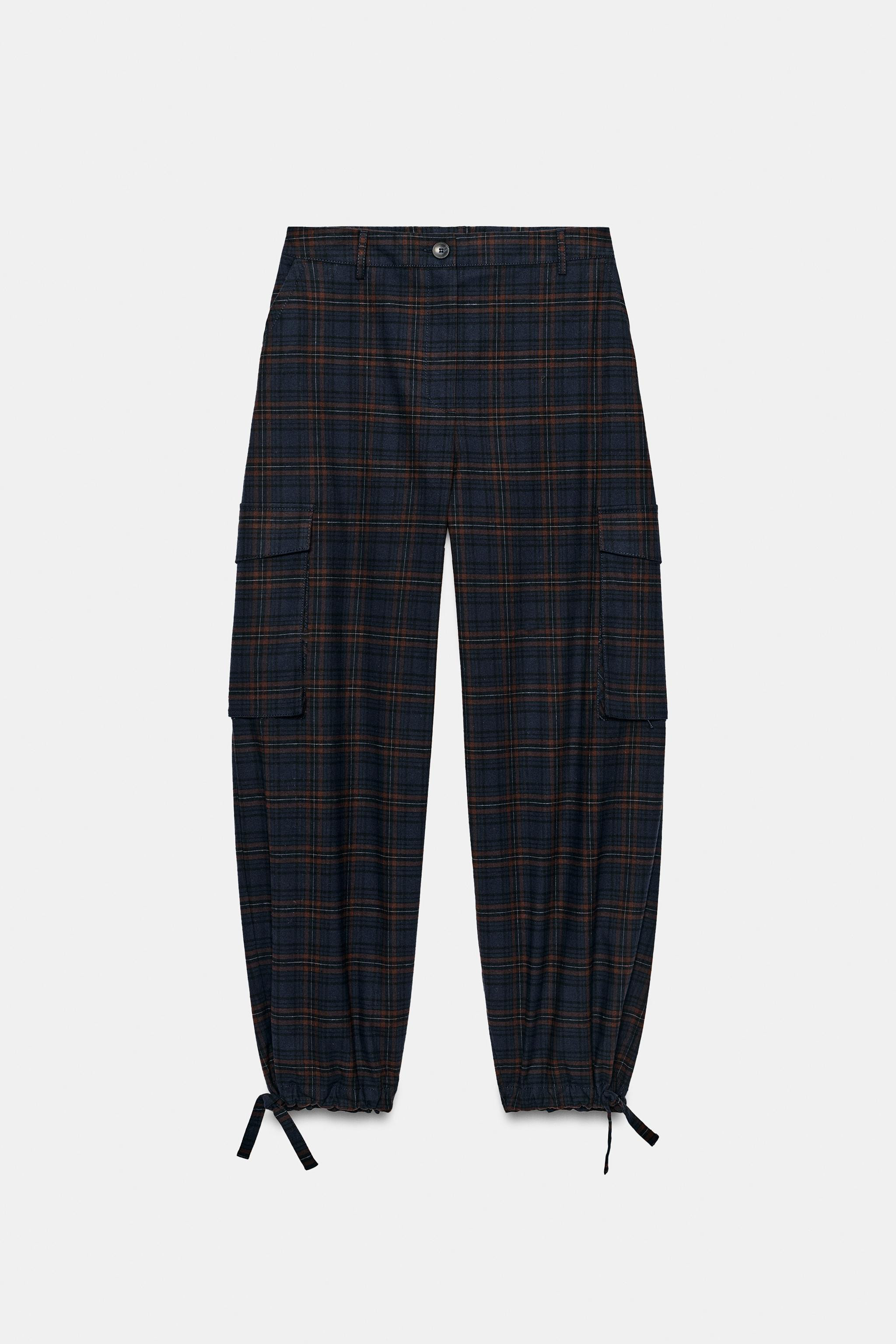 CHECK CARGO TROUSERS | Zara AU