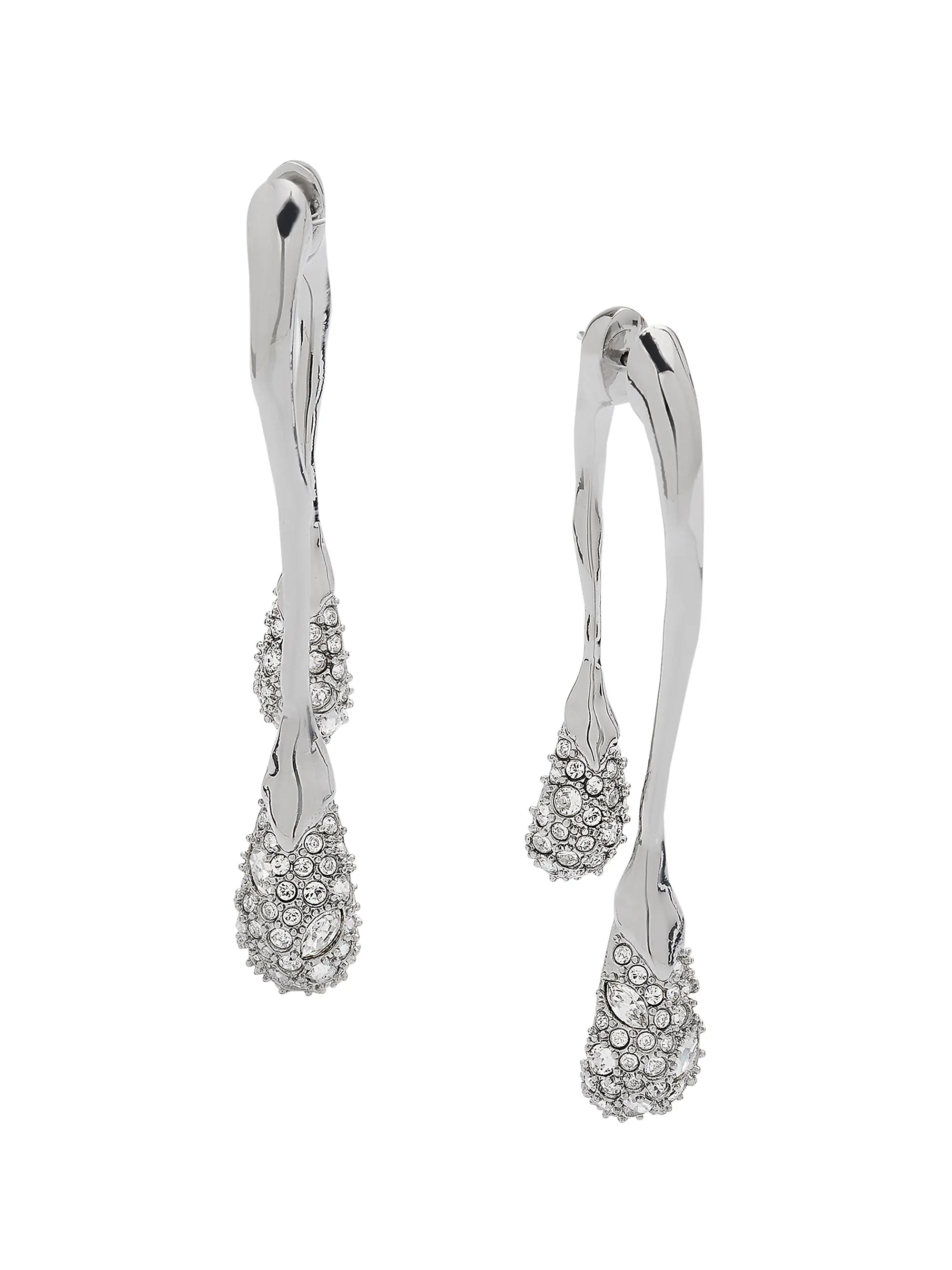 Essentials Solanales 14K Gold-Plated & Crystal Double Drop Earrings | Saks Fifth Avenue