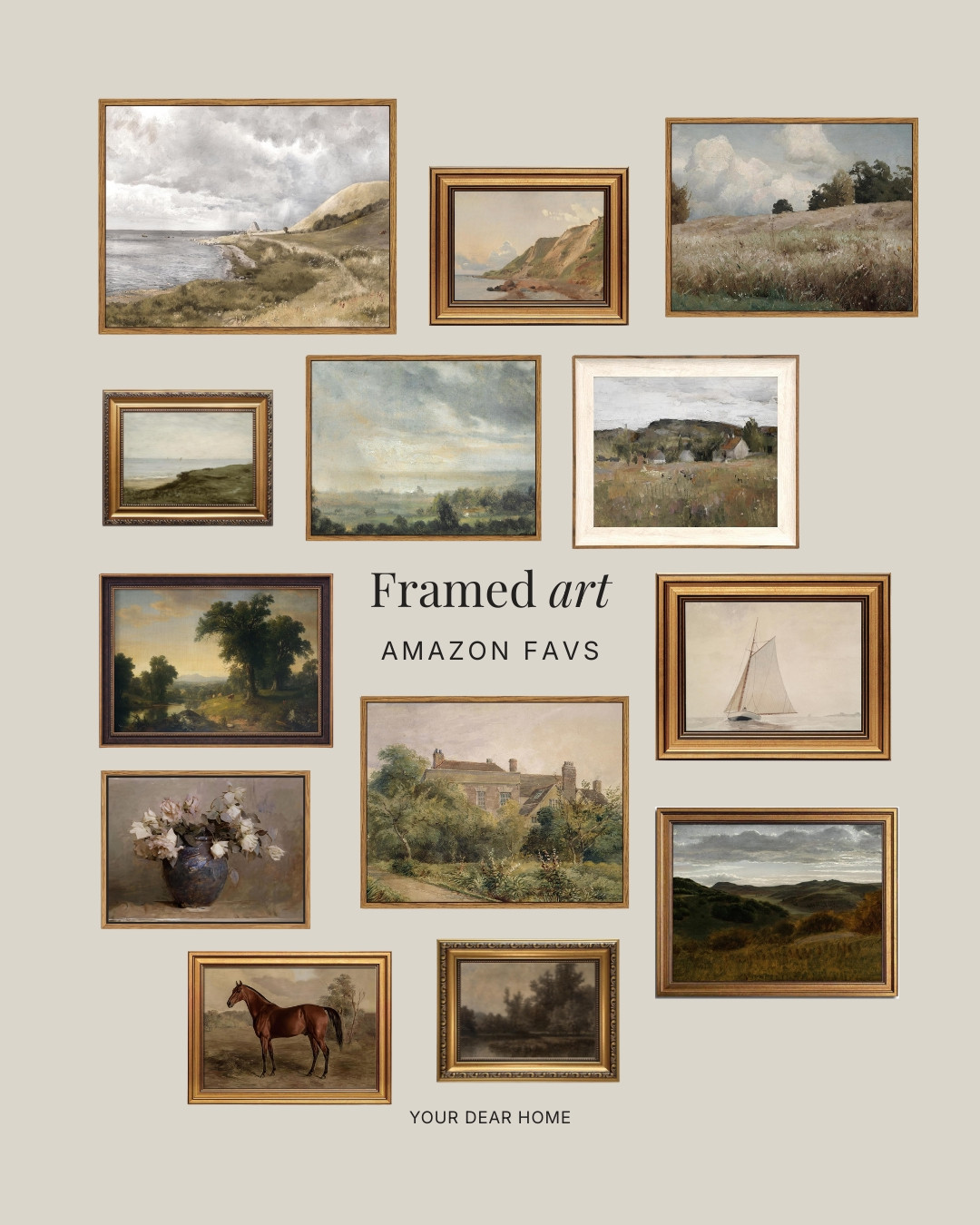 How about some vintage looking timeless and elegant framed art on a budget? Amazon has some beautiful gems!!  

 #LTKHome