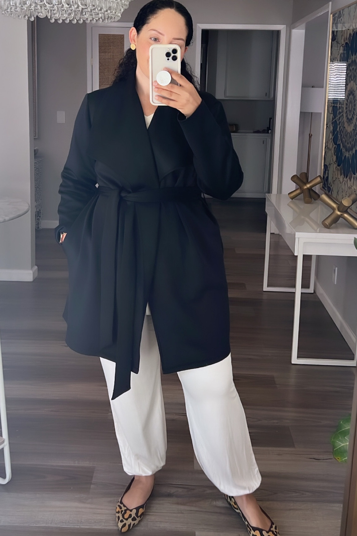 Black Shawl collar draped collar knit jacket, luxe French terry jogger pant, luxe French terry v-neck sweatshirt, Rothy’s leopard big cat flats.

Wearing size L in the jacket, runs true to size. Wearing size L in the jogger, runs a size big, size L in the sweatshirt, true to size. 

#falloutfit #traveloutfit #workoutfit #polished #chic 

#LTKcurves #LTKmidsize #LTKover40
