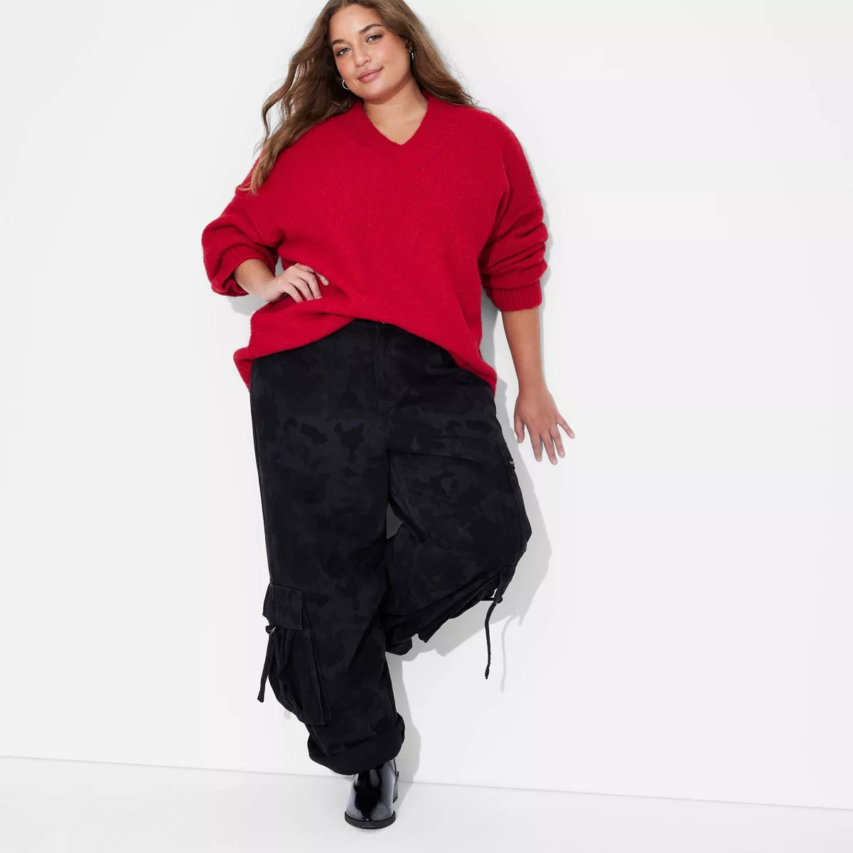 Women's Oversized V-Neck Pullover Holiday Sweater - Wild Fable™ | Target