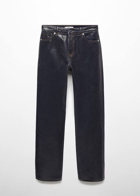 Straight foil jeans -  Women | Mango United Kingdom | MANGO (UK)