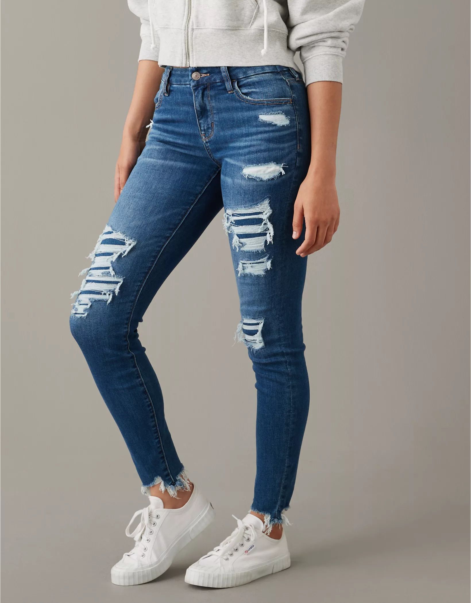 AE Next Level Curvy Patched High-Waisted Jegging | American Eagle Outfitters (US & CA)