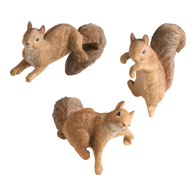 Brown Resin Hanging Squirrel Pot Clingers Set of 3 | World Market