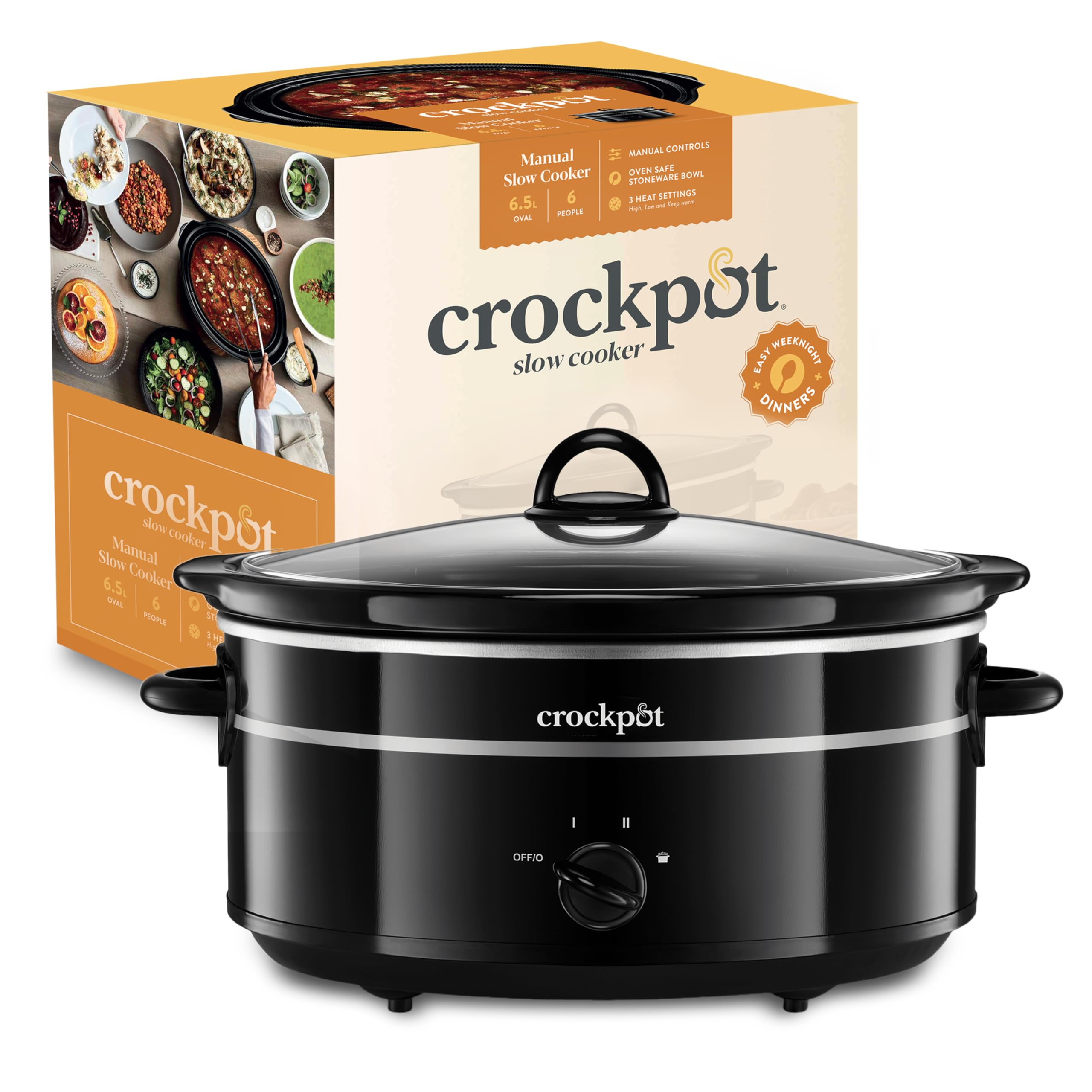 Crock-Pot Slow Cooker | Removable Easy-Clean Ceramic Bowl | 6.5 L (8+ People) | Black [SCV655B] | Amazon (UK)