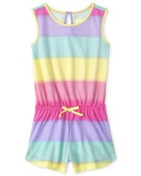 Baby And Toddler Girls Sleeveless Rainbow Ombre Knit Romper | The Children's Place