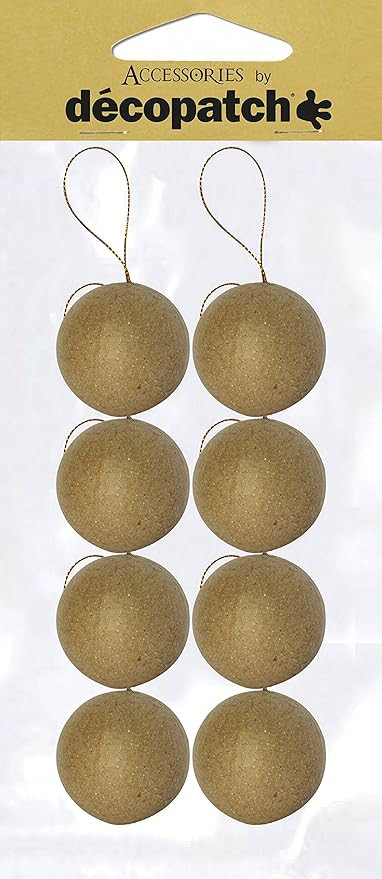 Décopatch Mache Baubles, 5x5x5 cm - Brown, 8 Pack | Amazon (US)