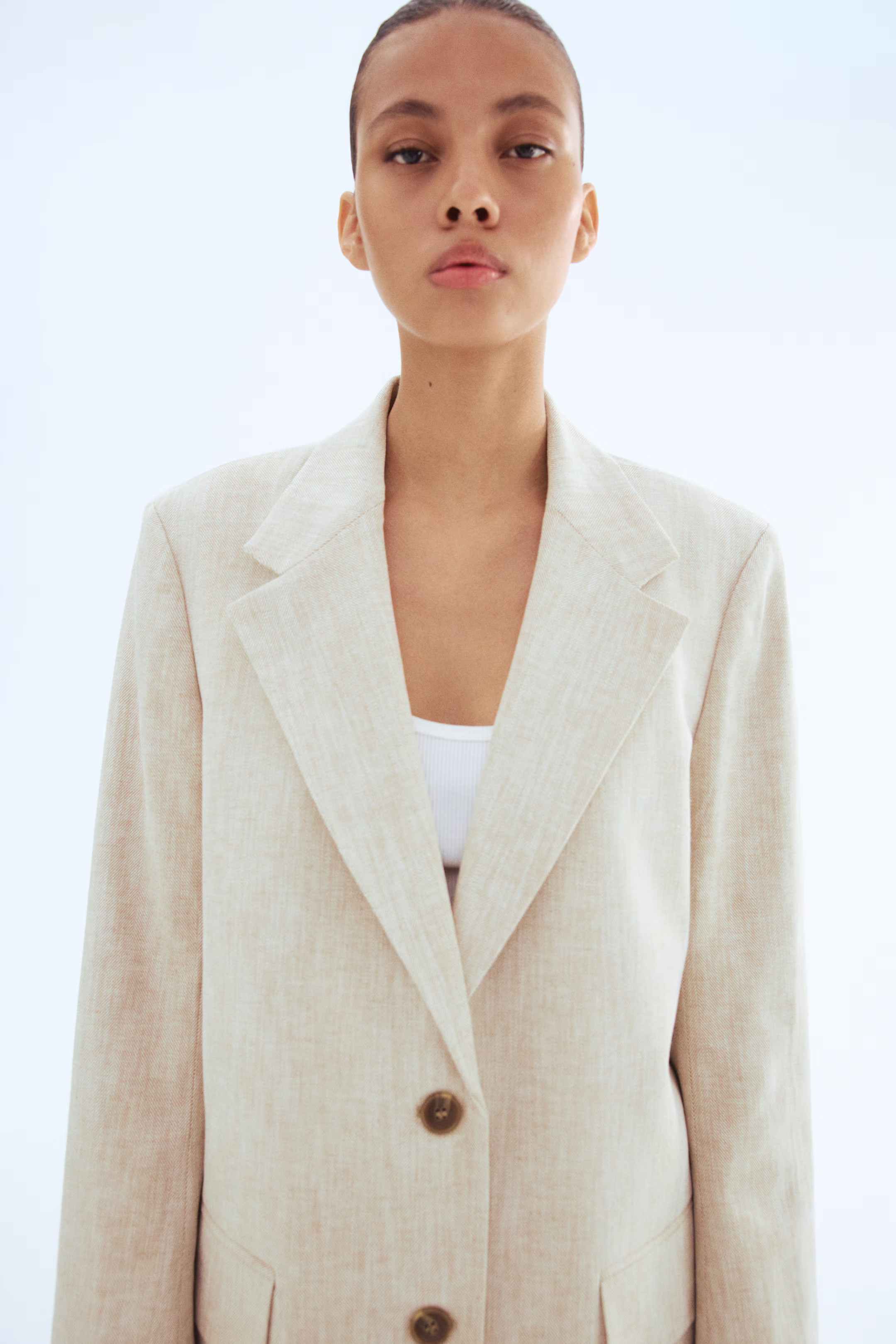Linen-blend blazer | H&M (UK, MY, IN, SG, PH, TW, HK)