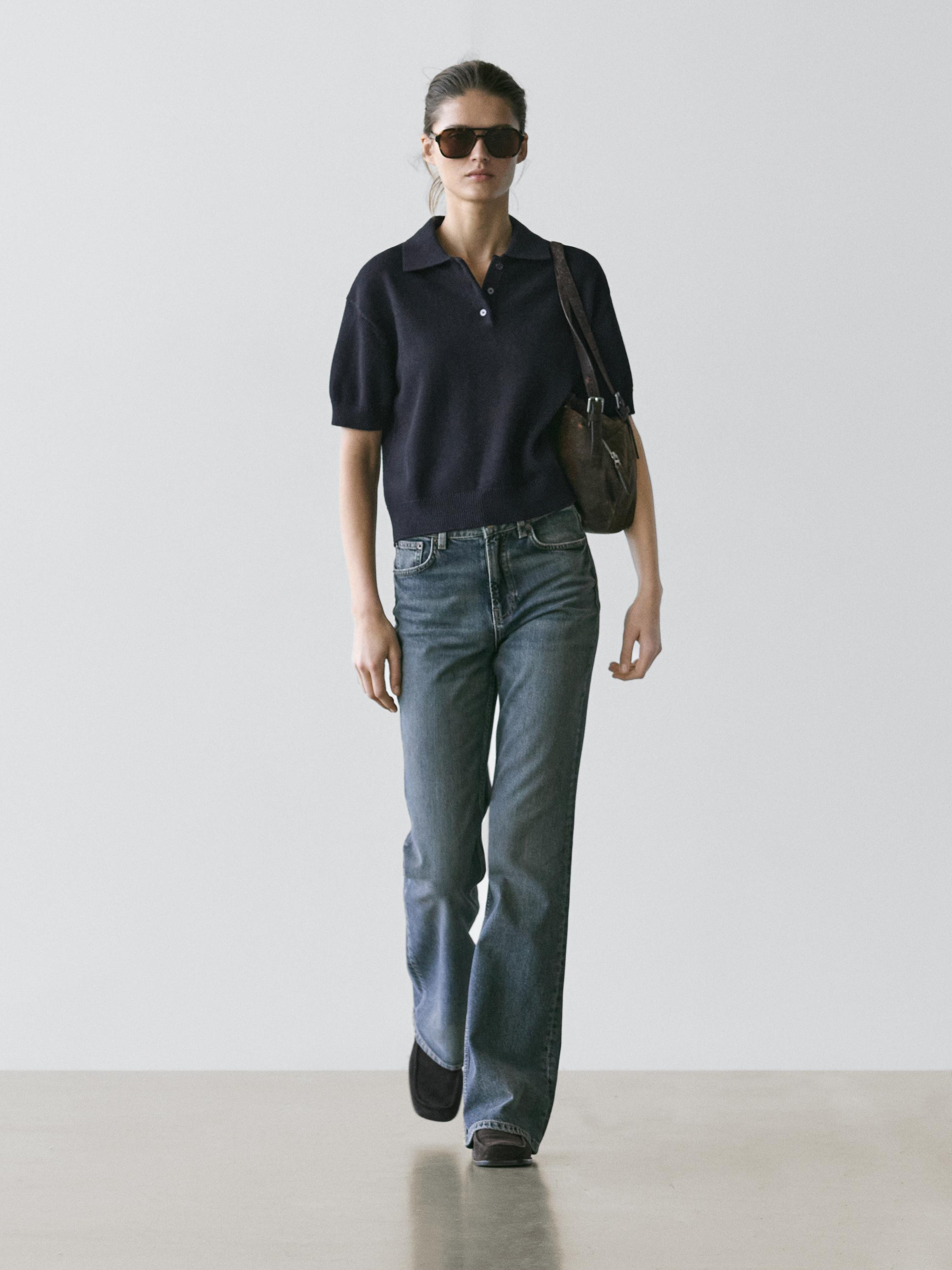 Wool knit polo jumper | Massimo Dutti DE