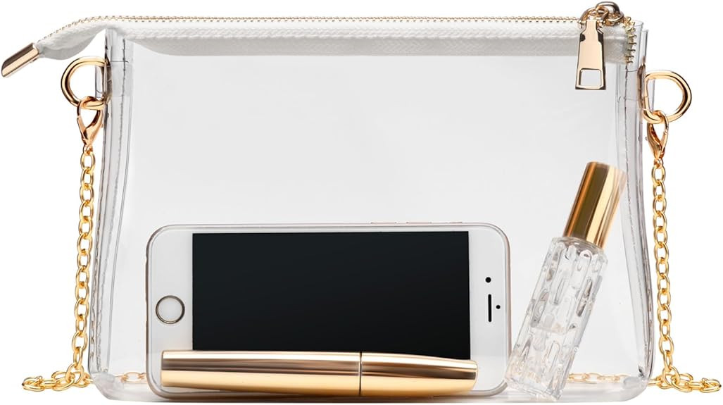 BS-VOG Clear Purse for Women - Stadium Approved Small Crossbody Bag with Zipper, Clear Stadium Ba... | Amazon (US)