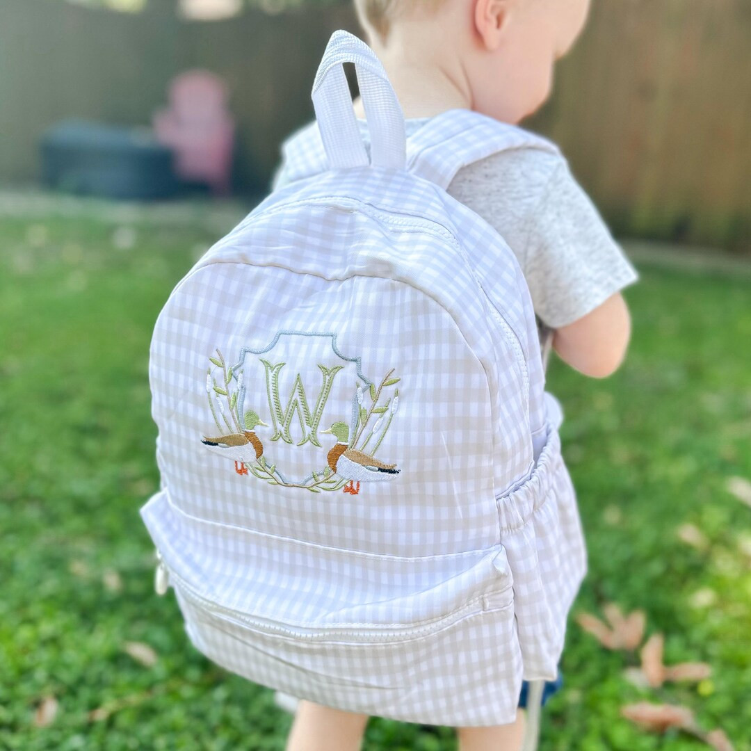 Duck Crest Customized Gingam Backpack - Etsy | Etsy (US)