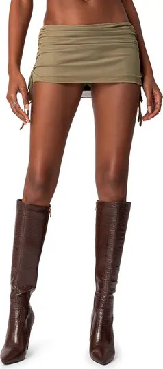 Joy Drawstring Mesh Miniskirt | Nordstrom