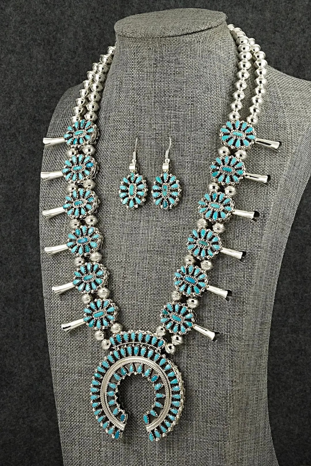 Turquoise, Coral & Sterling Silver Reversible Squash Blossom Set - Elton James - Etsy | Etsy (Global)